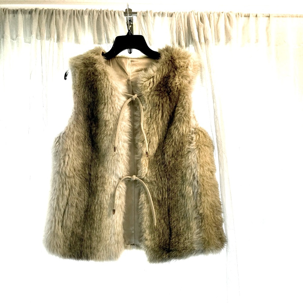 Hip fur vest with ties from Hillmoor New York
